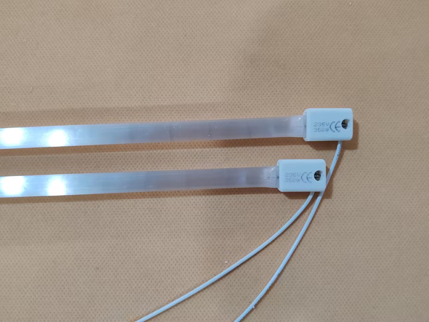 1000w 380mm clear halogen heating lamps with X mental clips